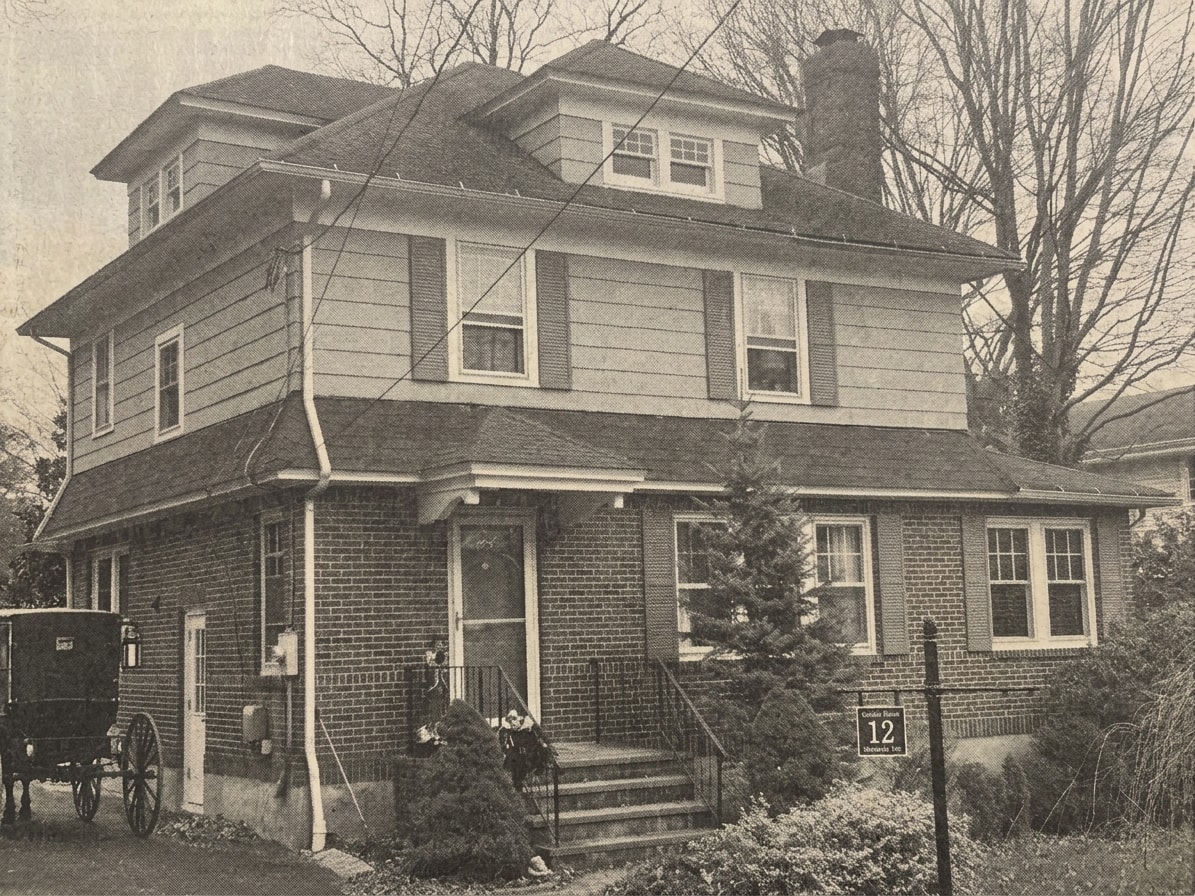 Calcifer House newly completed, 1928 — the finished Foursquare standing on Bernards Ave